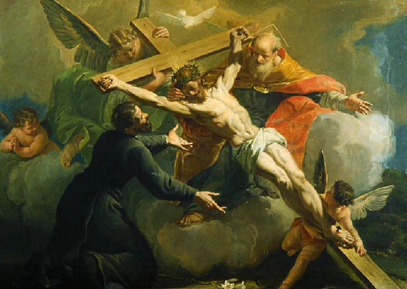 Cristo crocefisso con angeli, Dio Padre e Sant'Ignazio - Pinacoteca Tosio Martinengo, Brescia